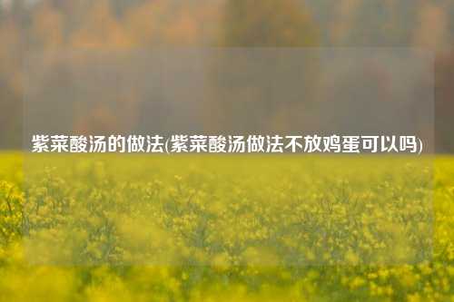 紫菜酸汤的做法(紫菜酸汤做法不放鸡蛋可以吗)