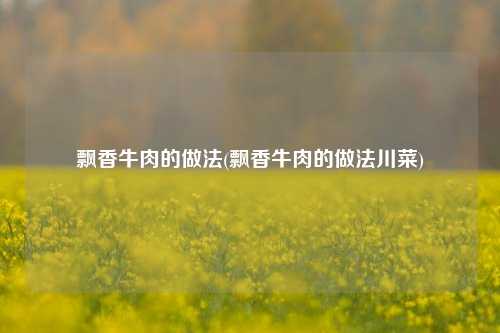 飘香牛肉的做法(飘香牛肉的做法川菜)